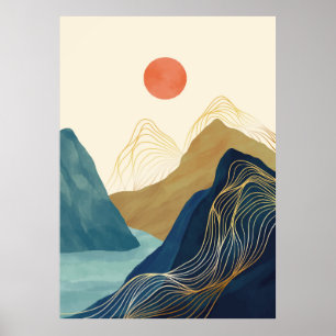 Poster Paysage des montagnes