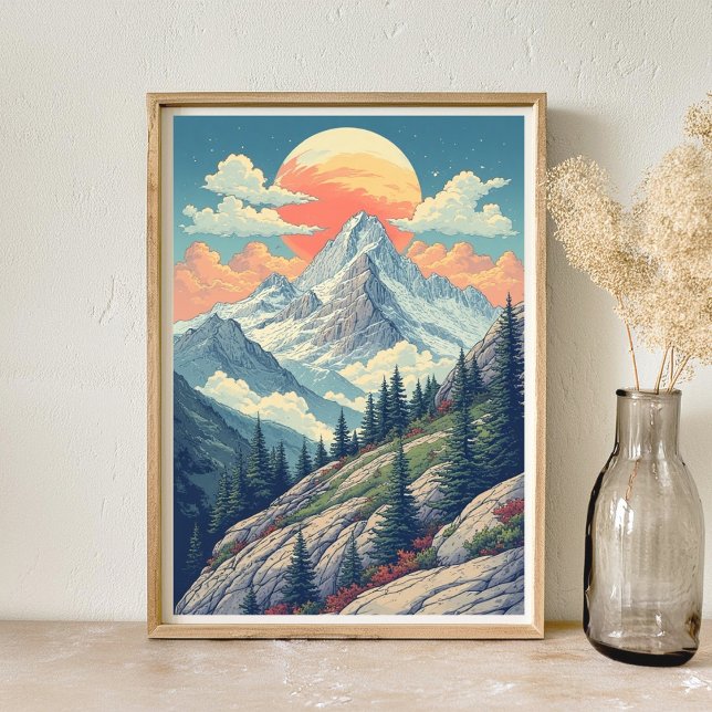Poster Paysage des montagnes (Créateur téléchargé)