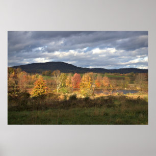 Poster Paysage des montagnes d'automne