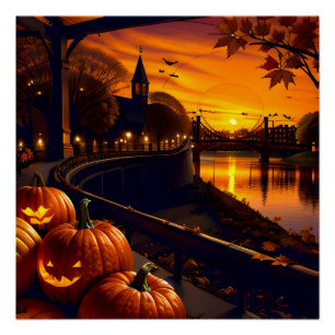 Poster Paysage d'Halloween deux