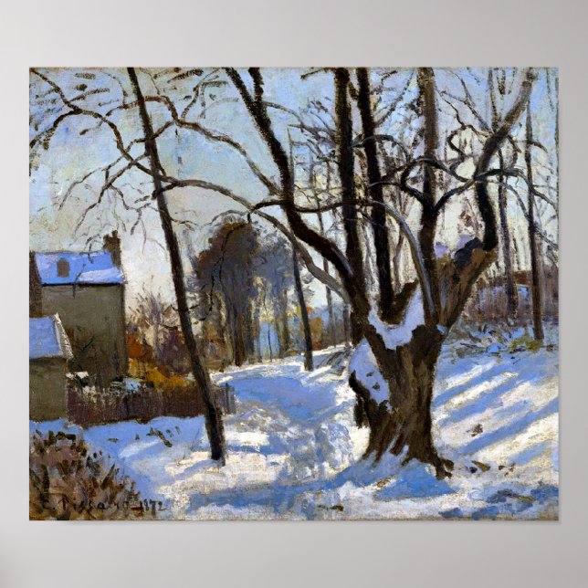 Poster Paysage d'hiver à Loiveciennes Camille Pissarro (Devant)