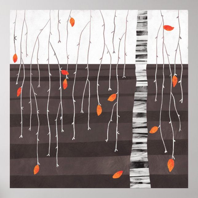 Poster Paysage d'hiver Art Arbre (Devant)