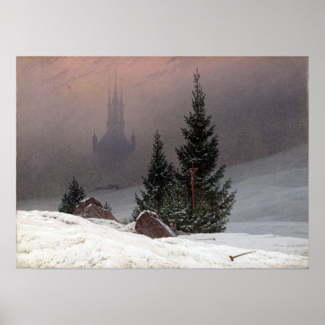 Poster Paysage d'hiver de Caspar David Friedrich (Devant)