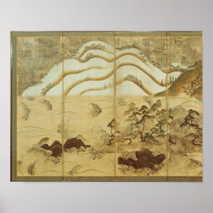 Poster Paysage d'hiver de clair de lune