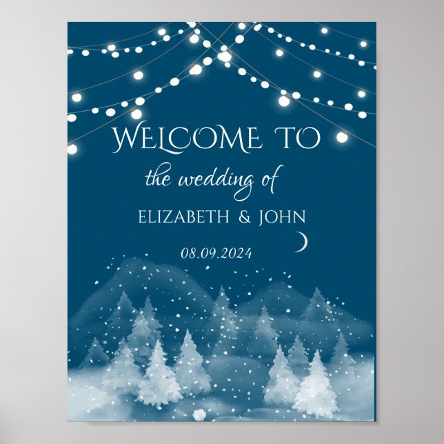 Poster Paysage d'hiver Mariage de neige (Devant)