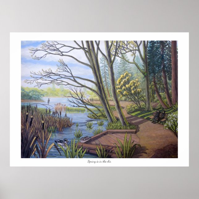 Poster Paysage d'hiver Peinture 9 Eagles Cheakamus River (Devant)
