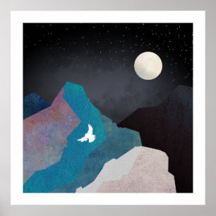 Poster Paysage d'oiseau de montagne