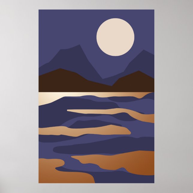 Poster Paysage doré Abstrait (Devant)