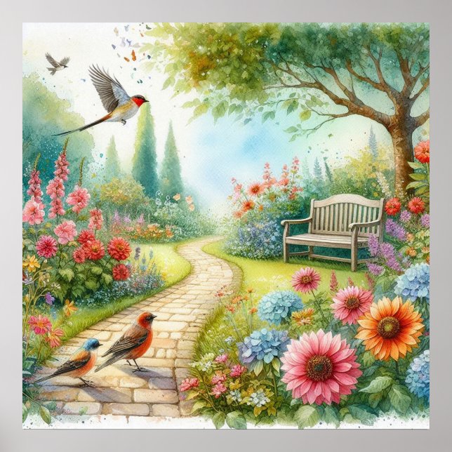 Poster Paysage du chemin de jardin 7 (Devant)
