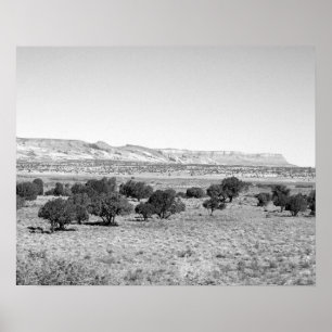 Poster Paysage du désert de l'Utah noir et blanc 16x20
