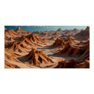 Poster Paysage du désert éclairé