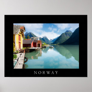 Poster Paysage du fjord de Fjaerlandsfjord en Norvège