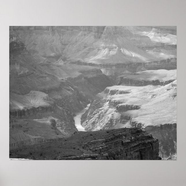 Poster Paysage du Grand Canyon noir et blanc 16x20 (Devant)