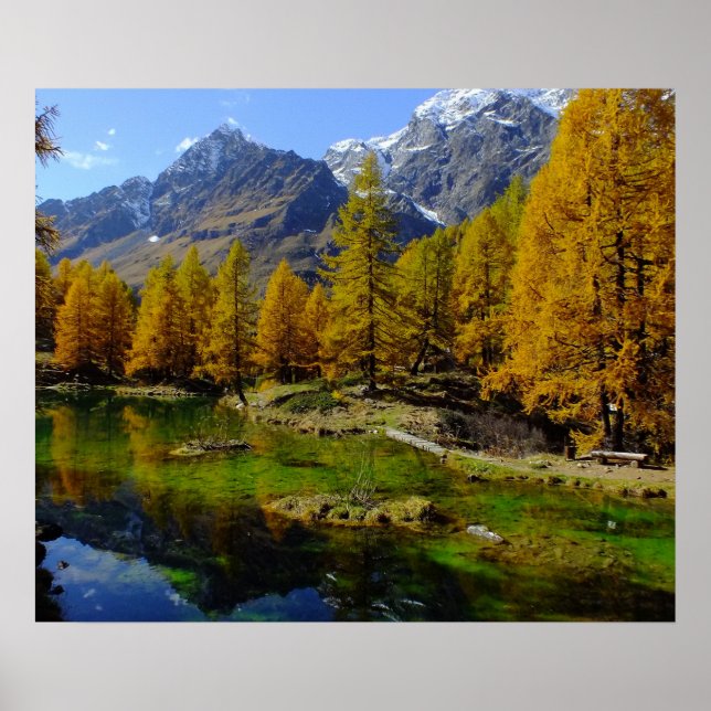 Poster Paysage du lac de montagne (Devant)