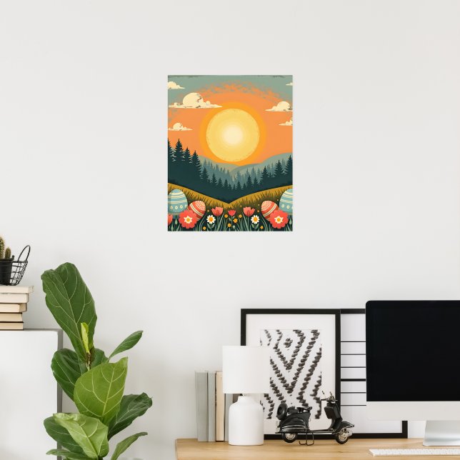 Poster Paysage du lever du soleil de Pâques (Bureau à domicile)