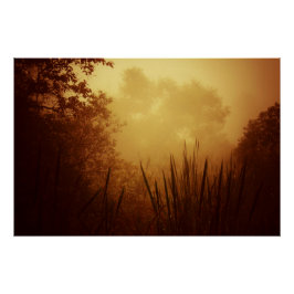 Poster Paysage du lever du soleil d'or
