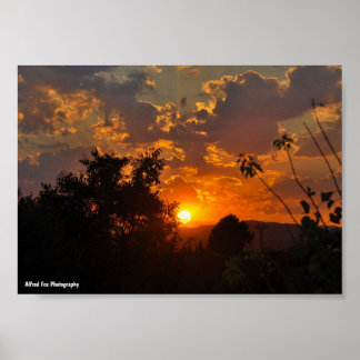 Poster Paysage du lever du soleil du matin