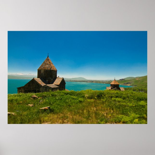 Poster Paysage du monastère de Sevan (Devant)