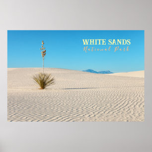 Poster Paysage du parc national de White Sands avec Yucca