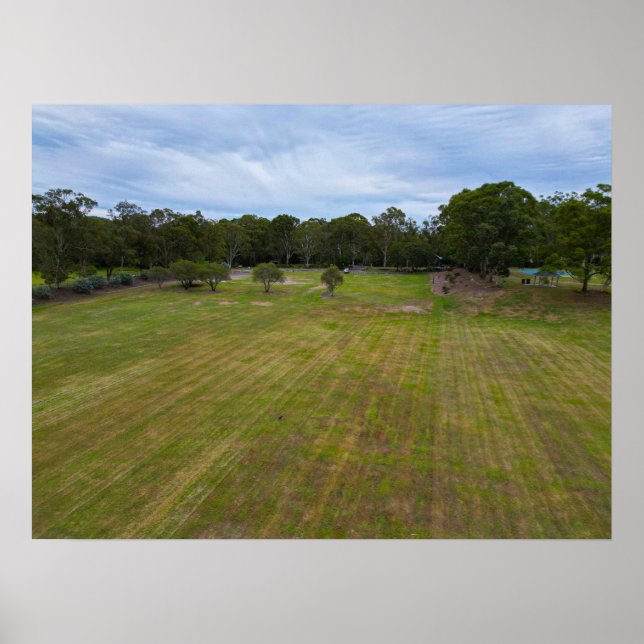 Poster Paysage du parc récréatif Open Green Field (Devant)