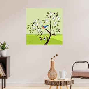 Poster Paysage du printemps de Bluebird