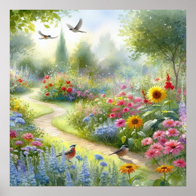 Poster Paysage du sentier du jardin 5 (Devant)