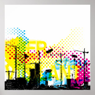 Poster Paysage dystopian urbain