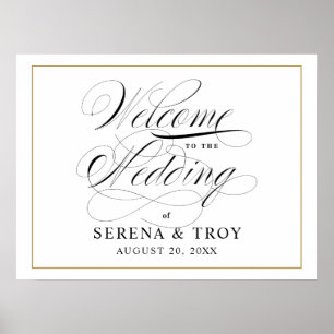 Poster Paysage élégant du Mariage d'Affiches de bienvenue