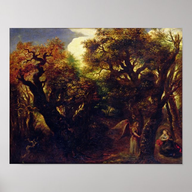 Poster Paysage en bois avec Hagar et l'Ange (Devant)