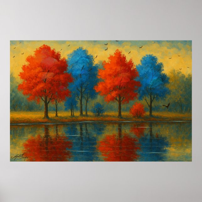 Poster Paysage entre feu et gel (Devant)