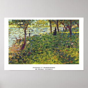 Poster Paysage et Personnages par Seurat Georges