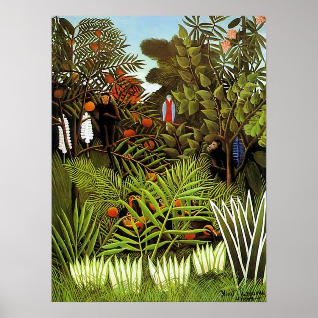 Poster Paysage exotique par Henri Rousseau (Devant)