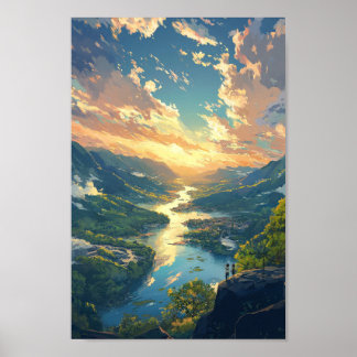 Poster paysage fluvial