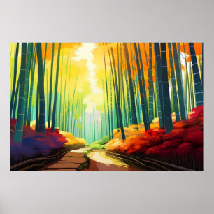 Poster Paysage forestier Bamboo Paysage Nature