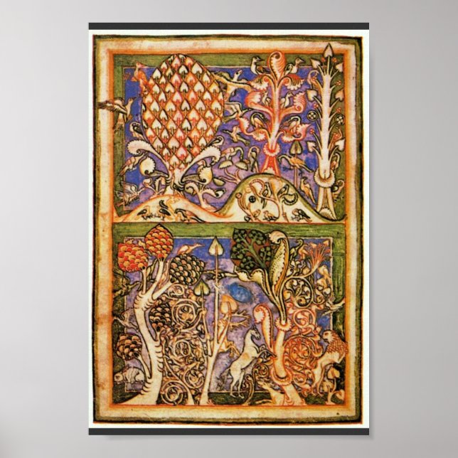 Poster Paysage Forestier Par Meister Der Carmina Burana ( (Devant)