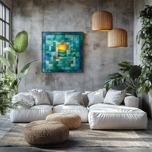 Poster Paysage Géométrique Artistique – Coucher de Soleil