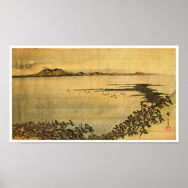 Poster Paysage Hiroshige Art Japonais (Devant)