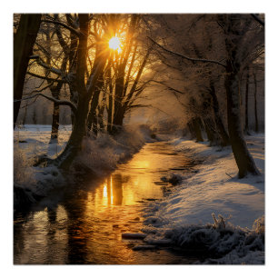 Poster Paysage hivernal (généré par l'IA)