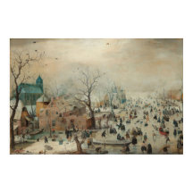 Paysage hivernal Patinage sur glace par Hendrick A