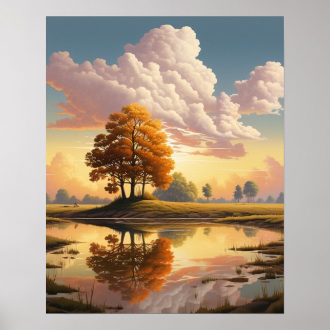 Poster Paysage Illustration artistique Nature (Devant)