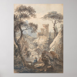 Poster Paysage italien avec château - Paul Sandby