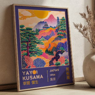 Poster Paysage japonais vibrant Exposition Yayoi Kusama