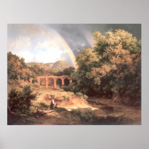 Poster Paysage Karoly Marko avec Viaduc et Arc-en-ciel