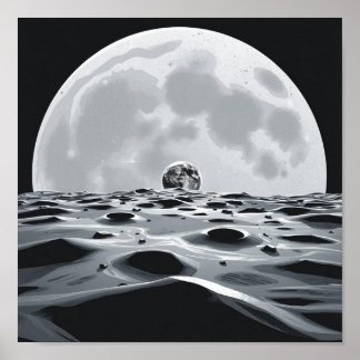 Poster Paysage lunaire minimaliste