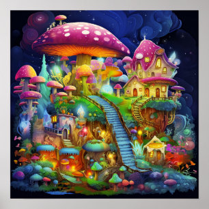 Poster Paysage Magique Fantastique Coloré Magnifique