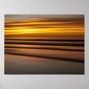 Poster Paysage marin abstrait au coucher du soleil, CA