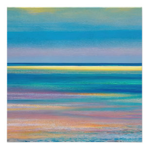Poster Paysage marin Abstrait "Fuchsia Fusion"