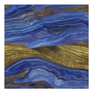 Poster Paysage marin abstrait Vagues fracturées 14