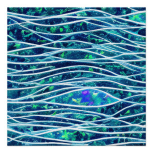 Poster Paysage marin abstrait Vagues fracturées 19
