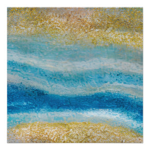 Poster Paysage marin abstrait Vagues fracturées 22 Fond s